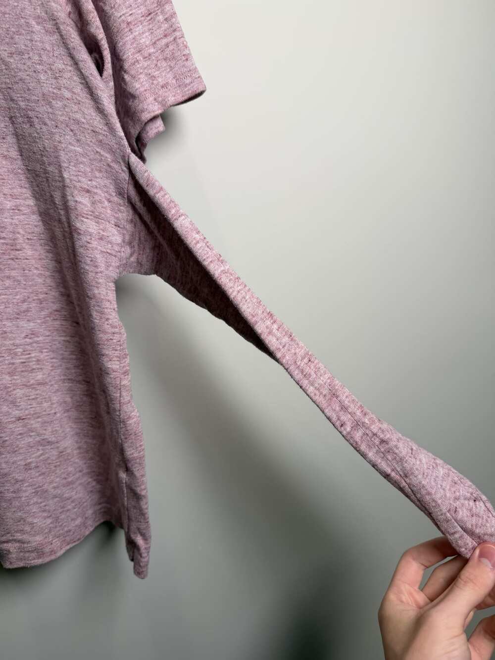 Womens Pink Heathered Short-Sleeve Top - Picture 4 of 5